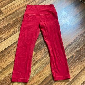 Lululemon 21” crop dark red size 4 — PRICE FIRM